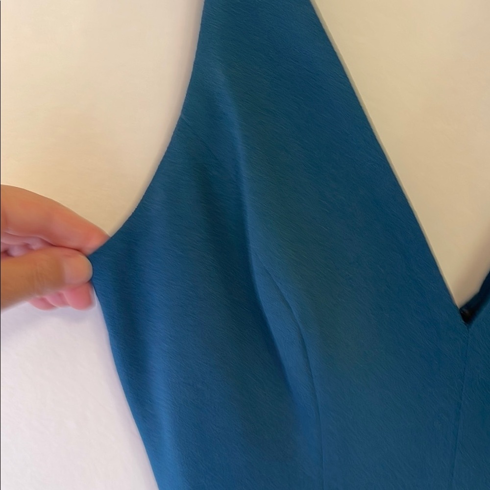 Dress the Population Darleen V-Neck Peacock Blue Embellished Midi Dress - Picture 12 of 13
